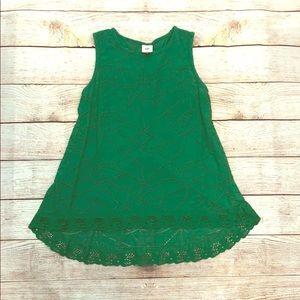 Cabi Gemma Green Eyelet Tank Top Shirt XS X-Small